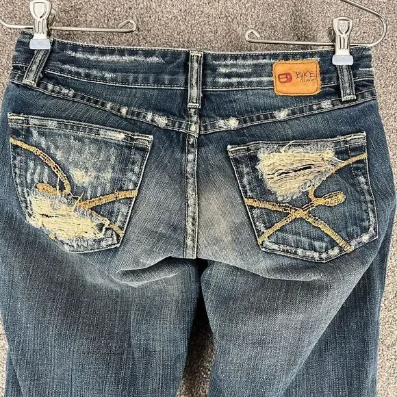 Buckle Jeans 26 Blue Denim STAN Distressed Medium Wash Low Rise Bootcut Ladies - Picture 5 of 13